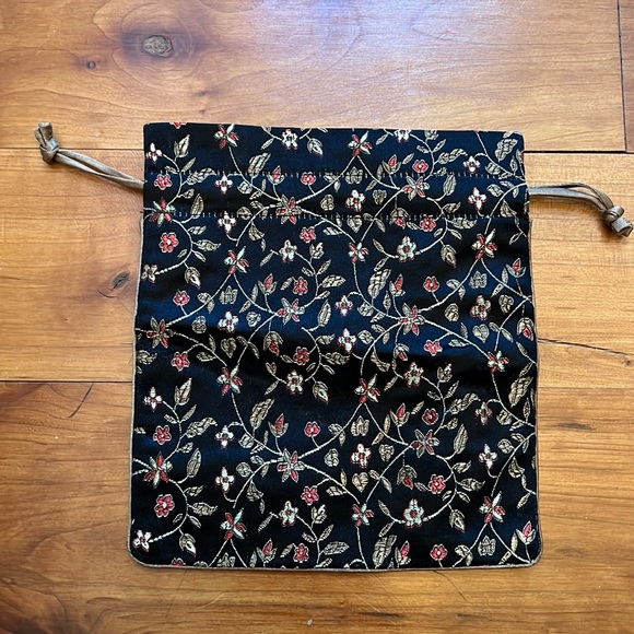 Floral Silk Drawstring Bag - Picture 5 of 10